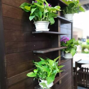 ZHUART Bamboo- Outdoor wall-mounted shelf