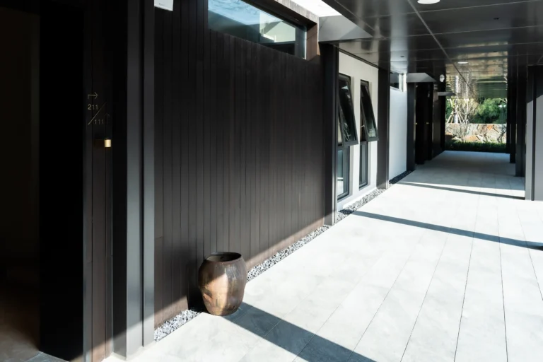 Water Mirror Hotel - bamboo cladding